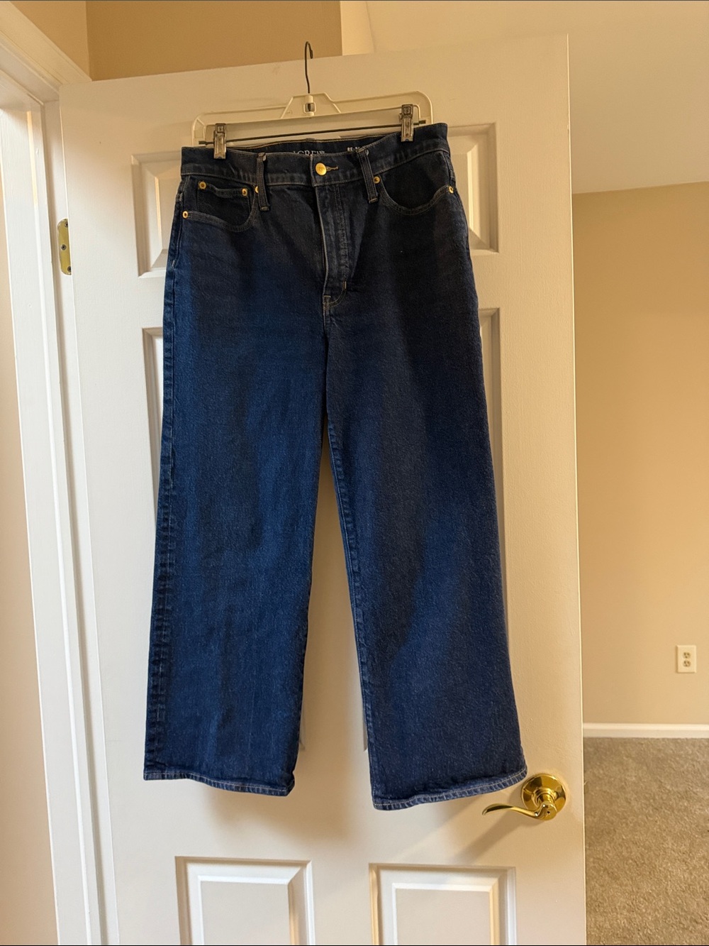 J. Crew Women's Relaxed Dark Blue Wide-Leg Jeans